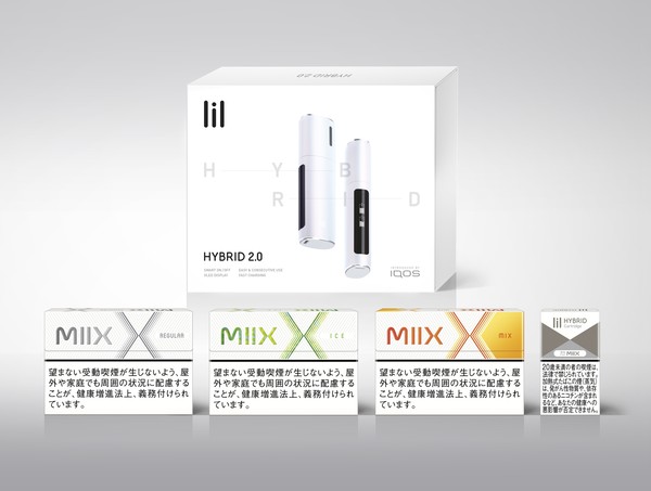 일본에 판매되는 KT&G ‘릴 하이브리드 2.0’ 디바이스 패키지 및 전용스틱 3종 ‘믹스 레귤러(MIIX REGULAR)’, ‘믹스 아이스(MIIX ICE)’, ‘믹스 믹스(MIIX MIX)’.